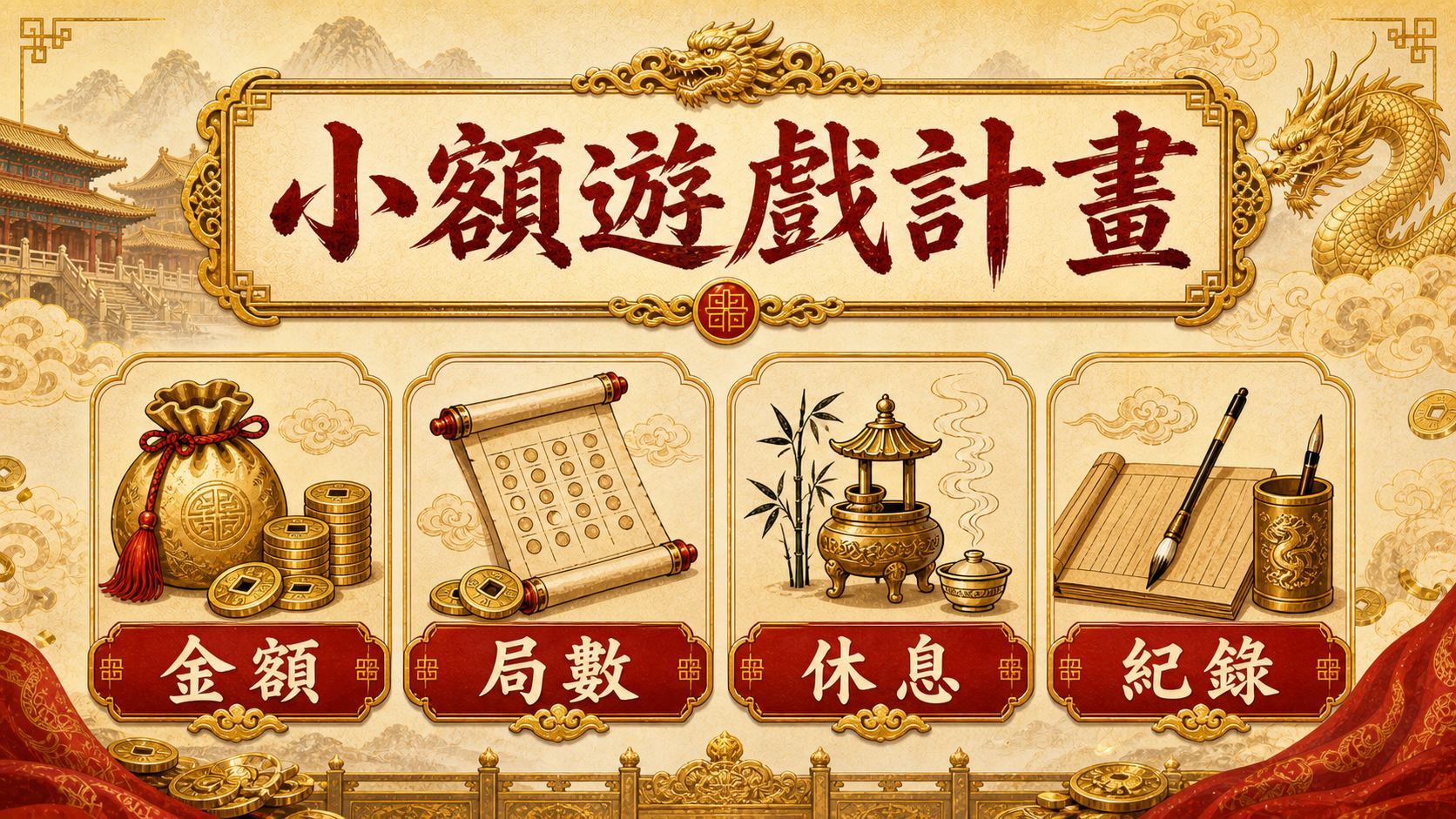 秦皇娛樂城小額遊戲計畫圖,提醒金額、局數、休息與紀錄