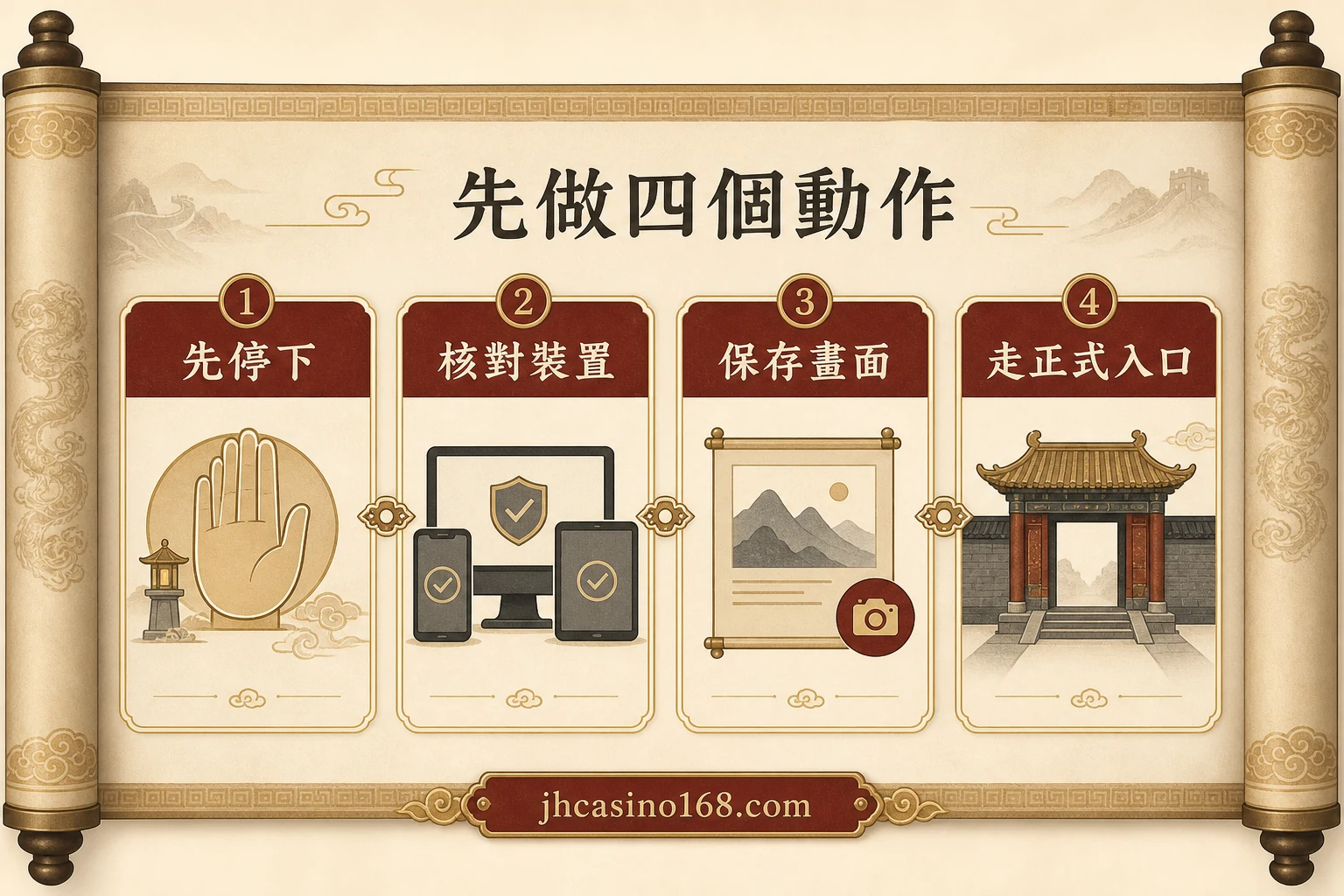 帳號疑似被登入怎麼辦？先檢查裝置、保存證據，再走官方處理｜四步處理圖