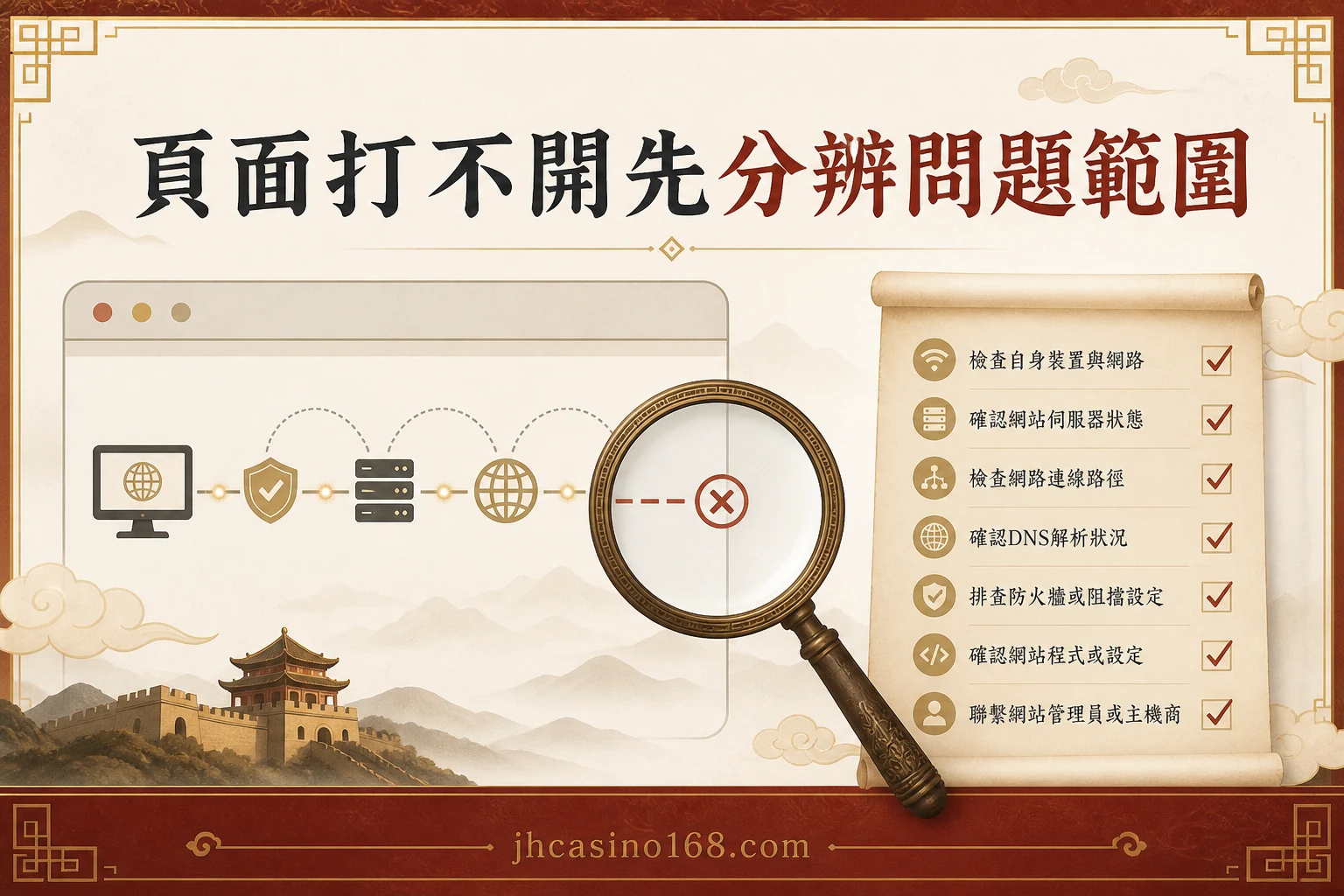 頁面打不開或畫面跑版怎麼查？先分辨網路、瀏覽器還是網站問題