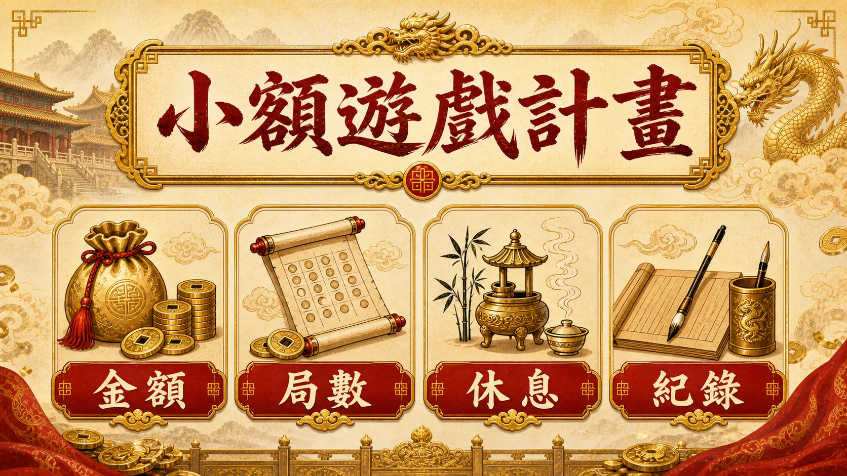 秦皇娛樂城小額遊戲計畫圖，提醒金額、局數、休息與紀錄