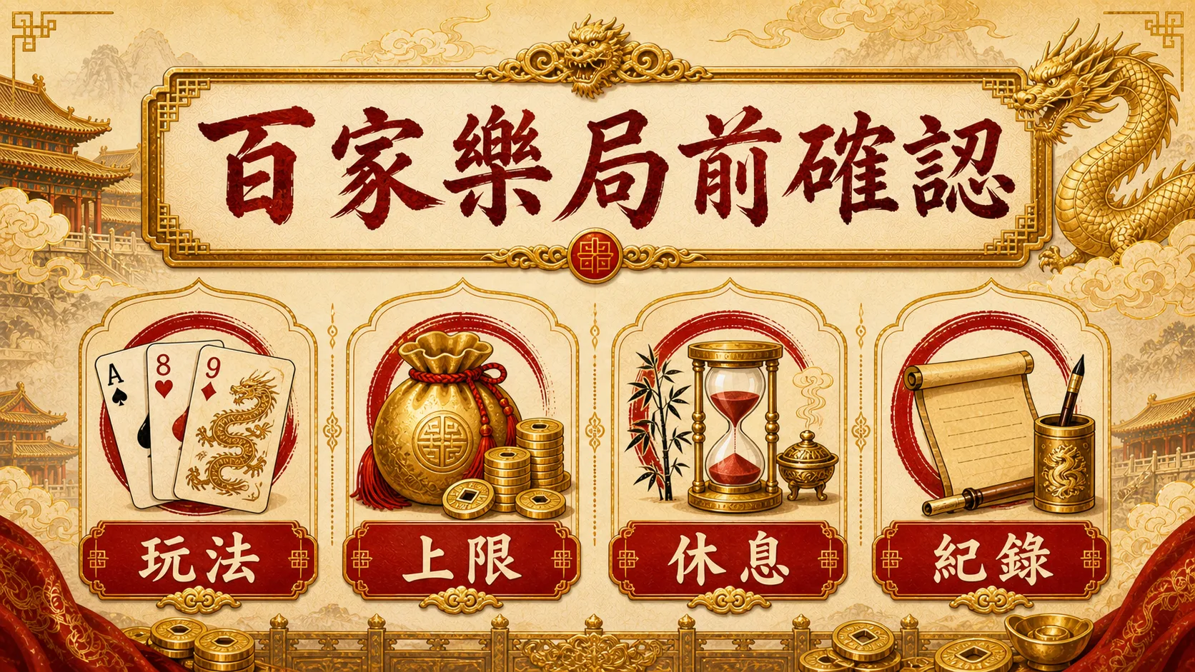 秦皇娛樂城百家樂局前確認圖，包含玩法、上限、休息與紀錄