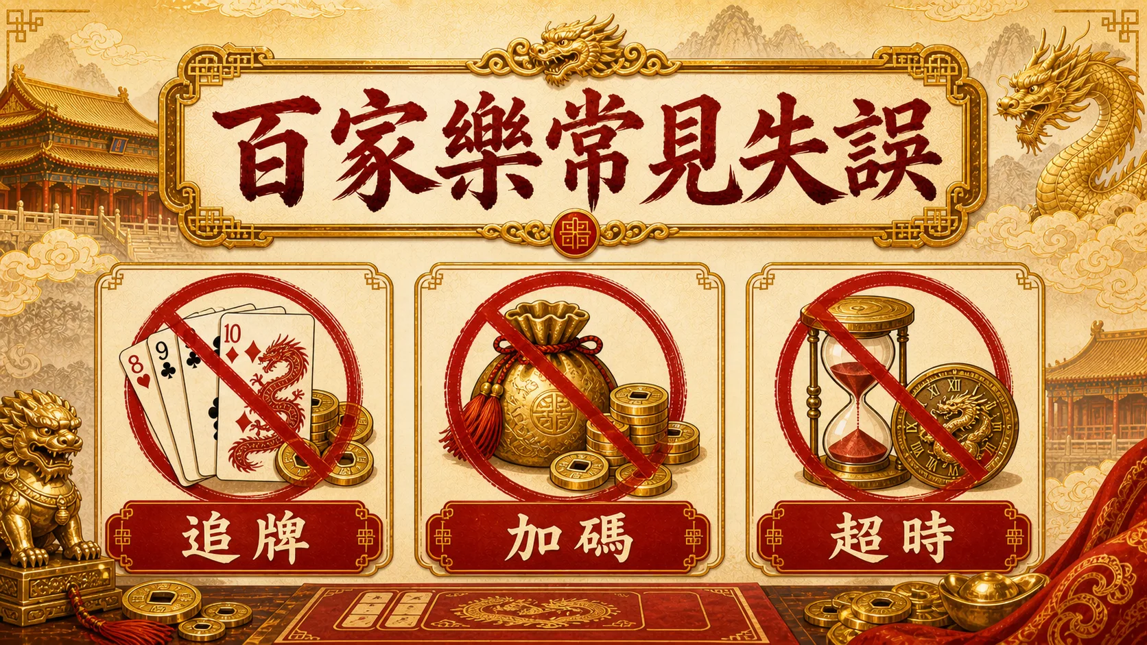 秦皇娛樂城百家樂常見失誤圖,提醒追牌、加碼與超時