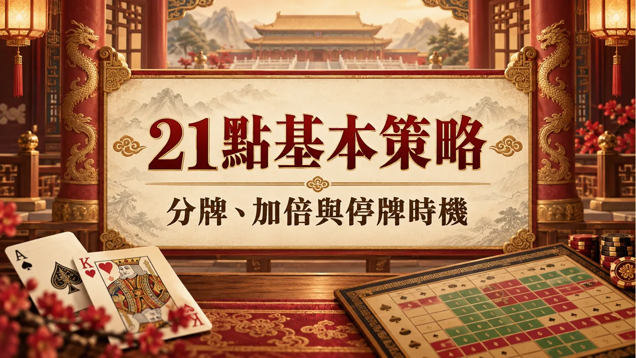 【2026完整版】21點下注技巧全攻略:基本策略表+分牌加倍投降時機一次全搞懂