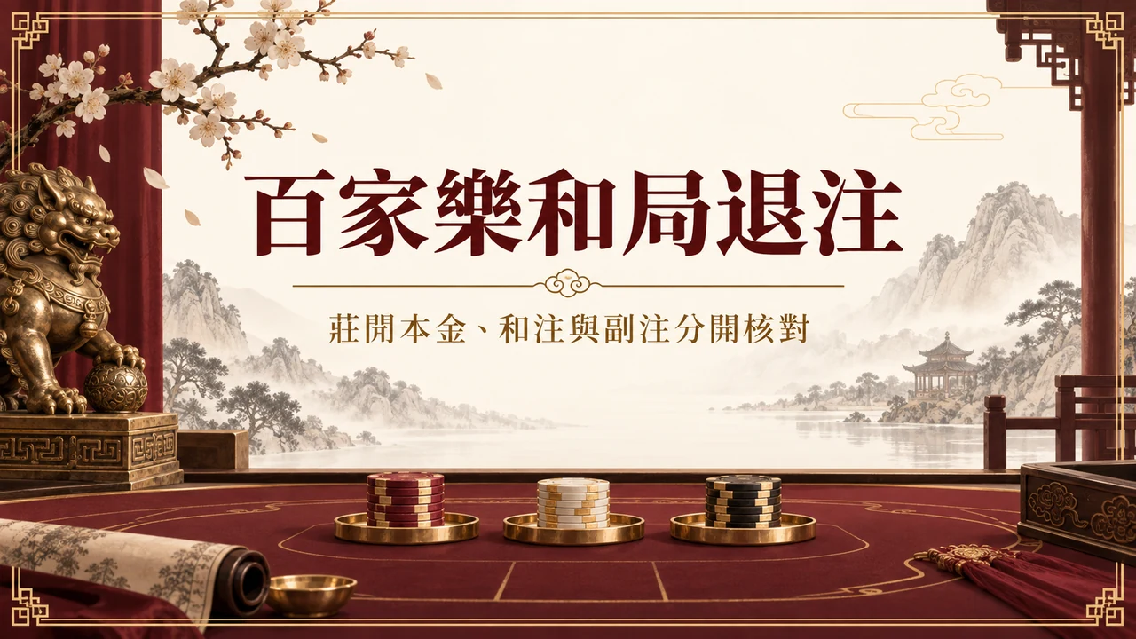 百家樂和局退注怎麼看？莊閒本金、和注與副注要分開結算