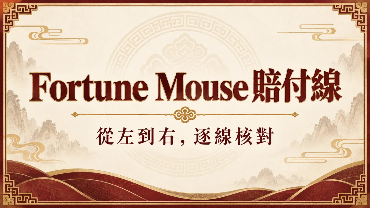 Fortune Mouse 的5條賠付線怎麼看？從左到右核對符號與單線派彩