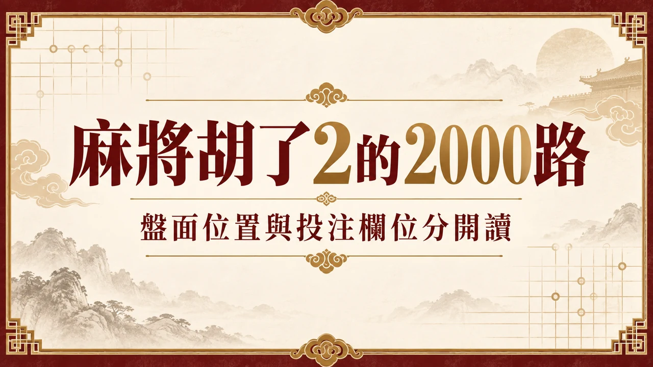 麻將胡了2的2000路怎麼讀？轉軸多一格，不等於多一注